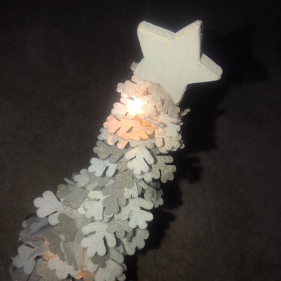 Mini Light Up Christmas Tree 14" Rustic Farmhouse - Picture 4 of 11